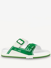 Louiss Vuitton Trainer Slide White Green