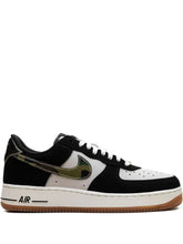 Nikee AirForce 1 Low Black Patent Camo Swoosh337