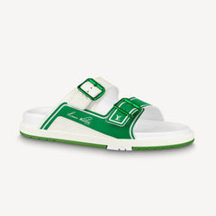 Louiss Vuitton Trainer Slide White Green