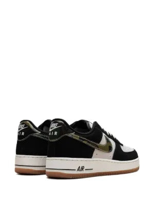 Nikee AirForce 1 Low Black Patent Camo Swoosh 337 - 4