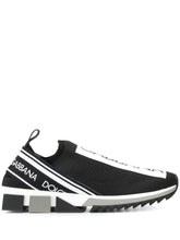 Dolce Gabbana Black White Slip On Sorrento Sneakers