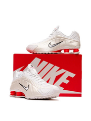 nikee Shox R4 White Red Phantom