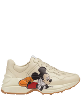 Guccii. Disney x Mickey Mouse Rhyton Sneakers Cream Leather