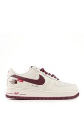 airforce 1 07 low white dark red x supreme x the north face