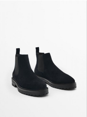 Zara Black Suede Chelsea Boots