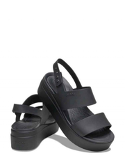 crocss Black Brooklyn Low Wedge Sandals