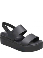 crocss Black Brooklyn Low Wedge Sandals