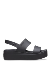 crocss Black Brooklyn Low Wedge Sandals