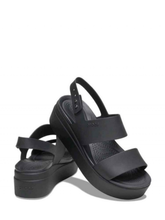 crocss Black Brooklyn Low Wedge Sandals - 3