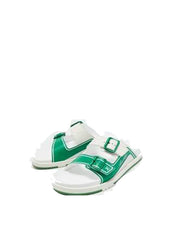 Louis Vuitton Trainer Slide White Green