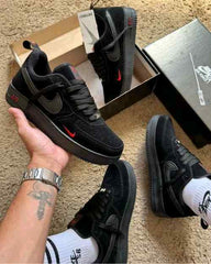 Nikee Airforce 1 Low Multi Swoosh Black Crimson 1208