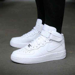 Nikee airforce long mid LEATHER WHITE