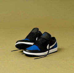 Nikke Air Jordan 1 Low Black Royal Toe