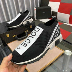 Dolcee & Gabbanaa Black White Slip on Sorrennto 5001