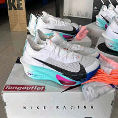 Nikee Zoom Alphafly 3 WhiteHyper Turquoise Concord Black