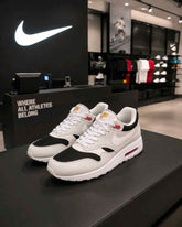 Nikee Airmax 1 Platinum White Black Red