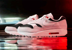 Nikee Airmax 1 Platinum White Black Red