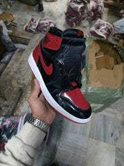 Nikee Air Jordan Retro 1 Bred Patent Semi UA