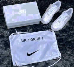 Nikee Airforce 1 White Pure Leather Heavy Quality 940