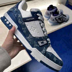 Louiss Vuitton Trainer Denim Blue With All Accessories 929