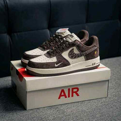 Bape x Nikee Airforce 1 Beige Brown 1st Leather