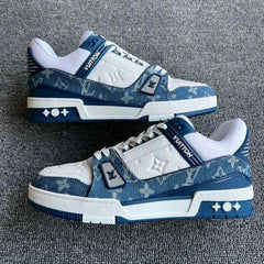 Louiss Vuitton Trainer Denim Blue With All Accessories 929