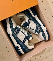 Louiss Vuitton Trainer Denim Blue With All Accessories 929