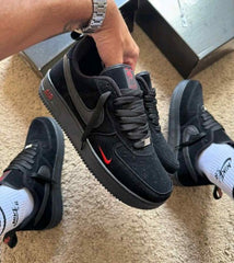 Nikee Airforce 1 Low Multi Swoosh Black Crimson 1208