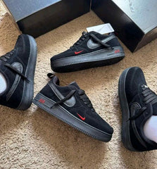 Nikee Airforce 1 Low Multi Swoosh Black Crimson 1208