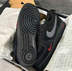 Nikee Airforce 1 Low Multi Swoosh Black Crimson 1208