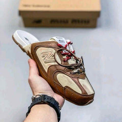 New Balence 530 x Miu Miu Slipper in Beige Brown 769