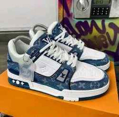 louiss vouittion trainer blue sneakers