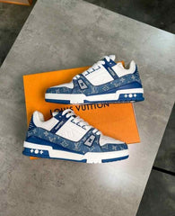 louiss vouittion trainer blue sneakers