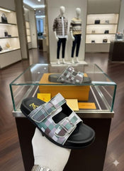 _louis_vuitton_trainer mule green multi checks sandal for men