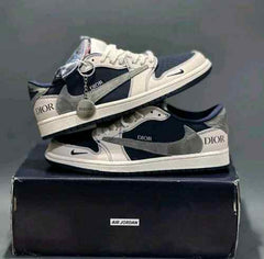 Diorr X Nikee Air Jordan Retro 1 Travis Scott Navy Blue 699