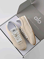 Alo Yoga Sunset Suede Sneakers Beige