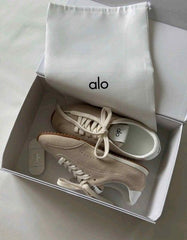 Alo Yoga Sunset Suede Sneakers Beige