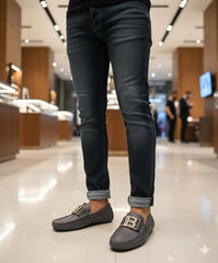 _balmain_leather luxury loafer grey
