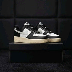 Nikee Airforce 1 07 Low White Light Silver Coconut Milk Black