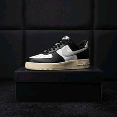 Nikee Airforce 1 07 Low White Light Silver Coconut Milk Black