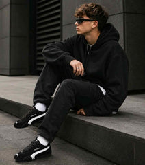 Pumaa x Balenciagaa Speedcat Suede Distressed BLACK