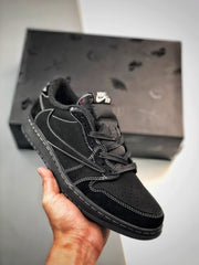 Travis Scott x Air Jordan 1 Low OG Black Phantom With Same Full Kit S Show In Image same Packing