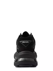 Pradaa Men Systeme Brushed Leather Sneakers Black