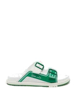 Louis Vuitton Trainer Slide White Green