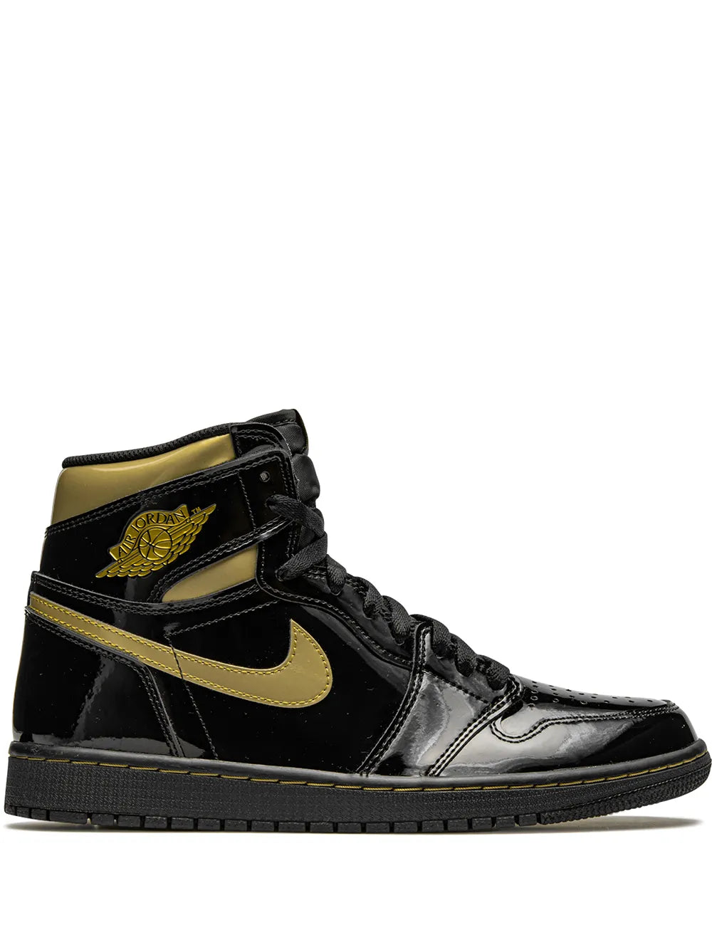 NIK_E AIR JORDAN 1 RETRO HIGH OG BLACK METALLIC GOLD SNEAKERS FIX