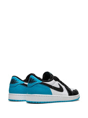 nikee air jordan 1 low og black and dark powder blue unc