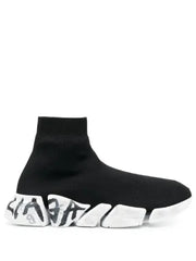 Balenciag_aa Speed trainer graffiti black white