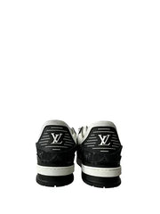 Louis Vuitton Trainer Monogram Denim White Black Leather Shine