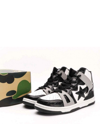 A Bathing Ape Bape Sta 93 Hi Black Light Grey Men S - 3