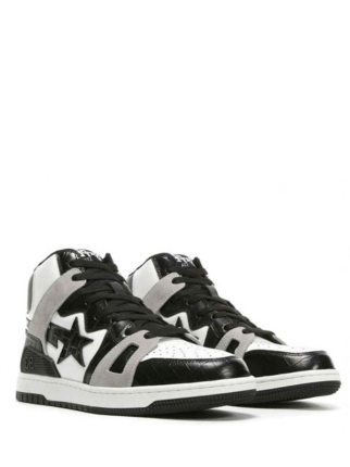 A Bathing Ape Bape Sta 93 Hi Black Light Grey Men S - 4
